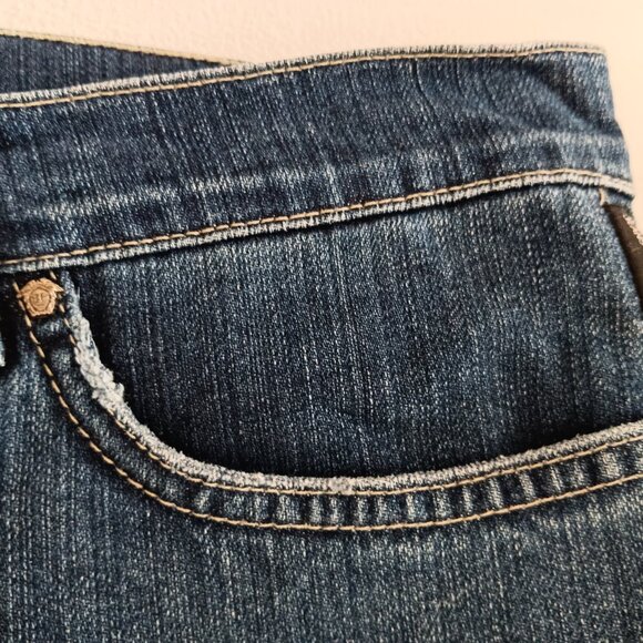 Vintage Versace Jeans Couture High Waisted Medusa Head Denim 33/47 - Picture 5 of 12